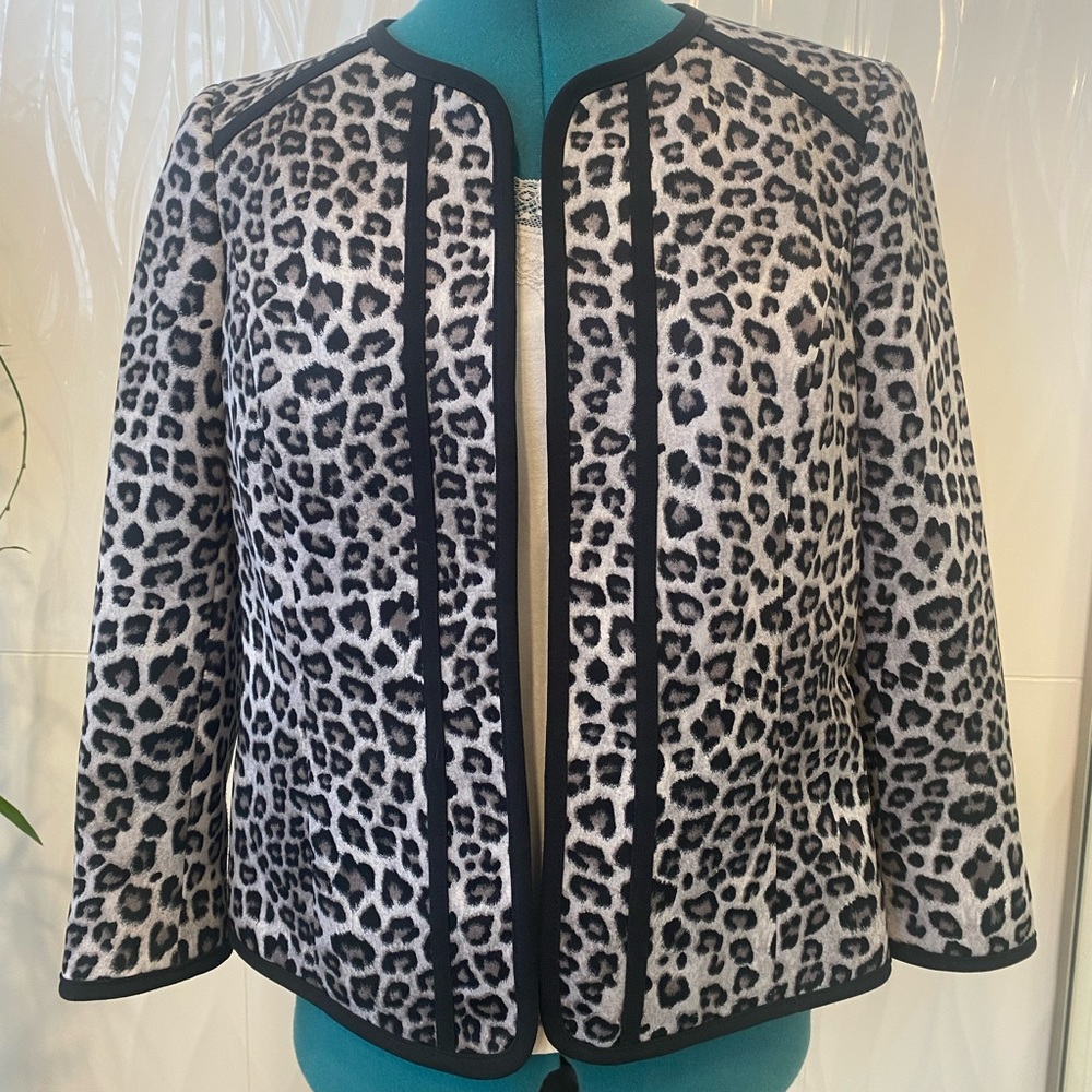 KASPER Leopard with Black Trim Jacket